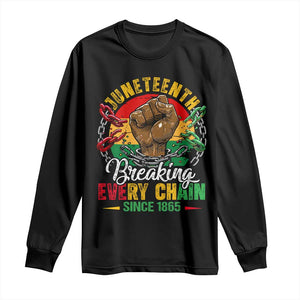 Juneteenth Breaking Every Chain Since 1865 Long Sleeve Shirt Retro Vintage TS10 Black Print Your Wear