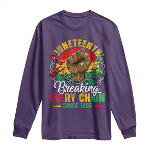 Juneteenth Breaking Every Chain Since 1865 Long Sleeve Shirt Retro Vintage TS10 Purple Print Your Wear
