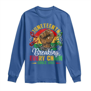 Juneteenth Breaking Every Chain Since 1865 Long Sleeve Shirt Retro Vintage TS10 Royal Blue Print Your Wear