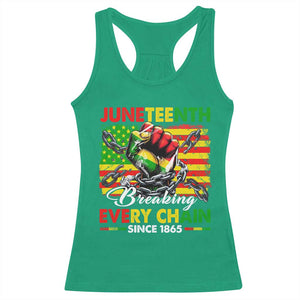 Juneteenth Breaking Every Chain Since 1865 Racerback Tank Top Hand Fist Freedom TS11 Irish Green Print Your Wear