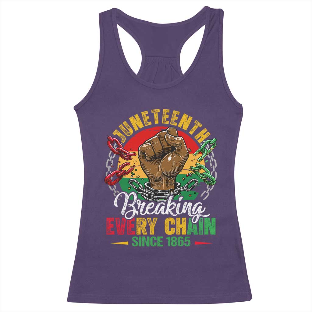 Juneteenth Breaking Every Chain Since 1865 Racerback Tank Top Retro Vintage TS10 Purple Print Your Wear