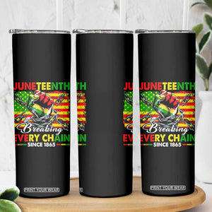 Juneteenth Breaking Every Chain Since 1865 Skinny Tumbler Hand Fist Freedom TS11 Print Your Wear