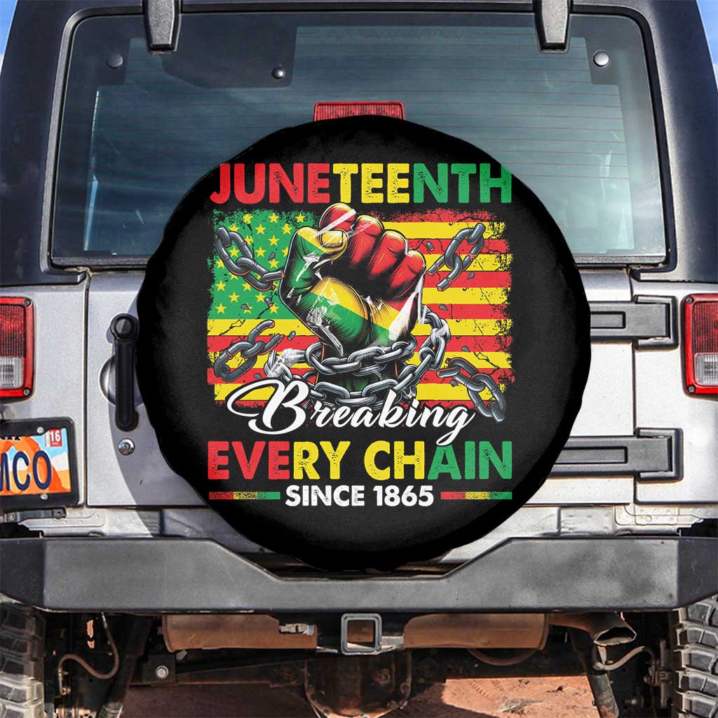 Juneteenth Breaking Every Chain Since 1865 Spare Tire Cover Hand Fist Freedom TS11 No hole Black Print Your Wear
