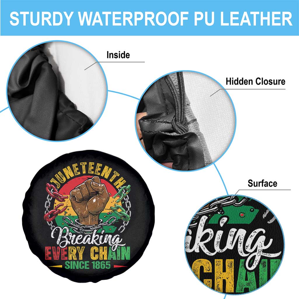 Juneteenth Breaking Every Chain Since 1865 Spare Tire Cover Retro Vintage TS10 Print Your Wear