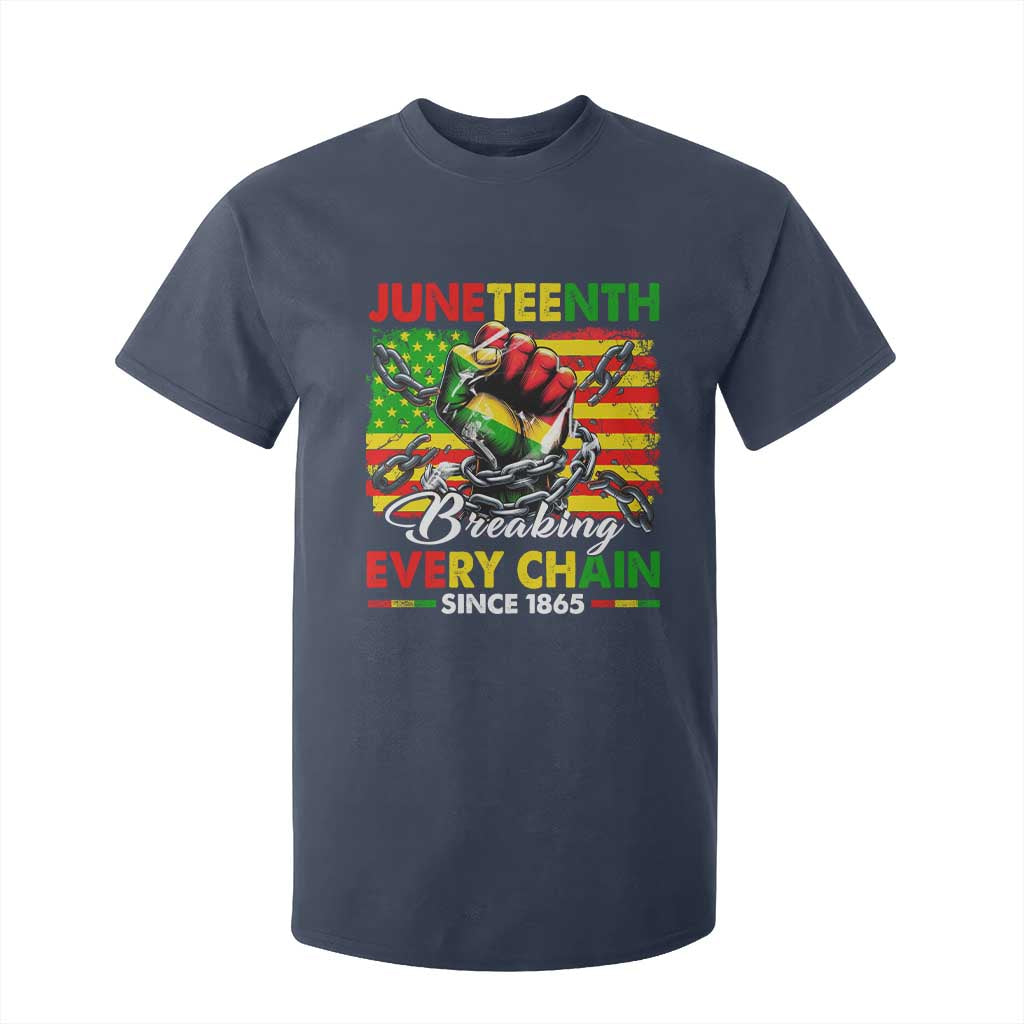 Juneteenth Breaking Every Chain Since 1865 T Shirt For Kid Hand Fist Freedom TS11 Navy Print Your Wear
