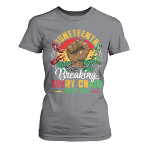 Juneteenth Breaking Every Chain Since 1865 T Shirt For Women Retro Vintage TS10 Charcoal Print Your Wear
