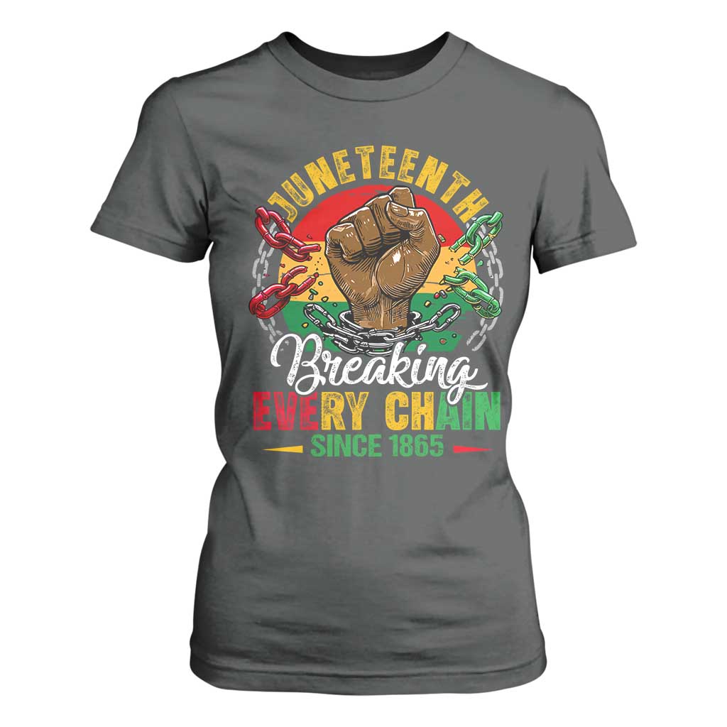 Juneteenth Breaking Every Chain Since 1865 T Shirt For Women Retro Vintage TS10 Dark Heather Print Your Wear