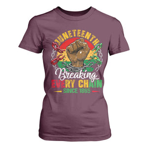 Juneteenth Breaking Every Chain Since 1865 T Shirt For Women Retro Vintage TS10 Maroon Print Your Wear