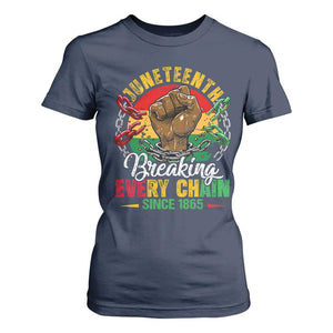 Juneteenth Breaking Every Chain Since 1865 T Shirt For Women Retro Vintage TS10 Navy Print Your Wear