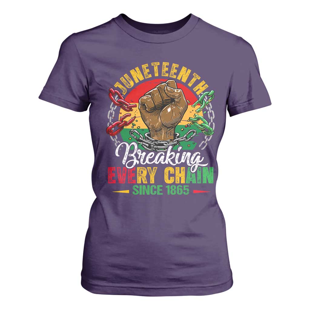Juneteenth Breaking Every Chain Since 1865 T Shirt For Women Retro Vintage TS10 Purple Print Your Wear