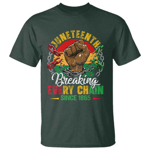Juneteenth Breaking Every Chain Since 1865 T Shirt Retro Vintage TS10 Dark Forest Green Print Your Wear