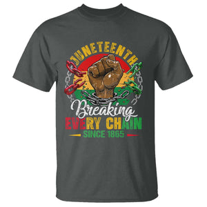Juneteenth Breaking Every Chain Since 1865 T Shirt Retro Vintage TS10 Dark Heather Print Your Wear