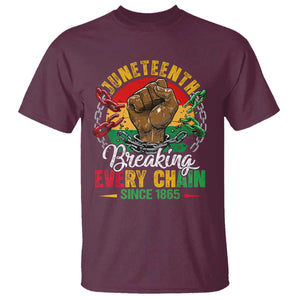 Juneteenth Breaking Every Chain Since 1865 T Shirt Retro Vintage TS10 Maroon Print Your Wear