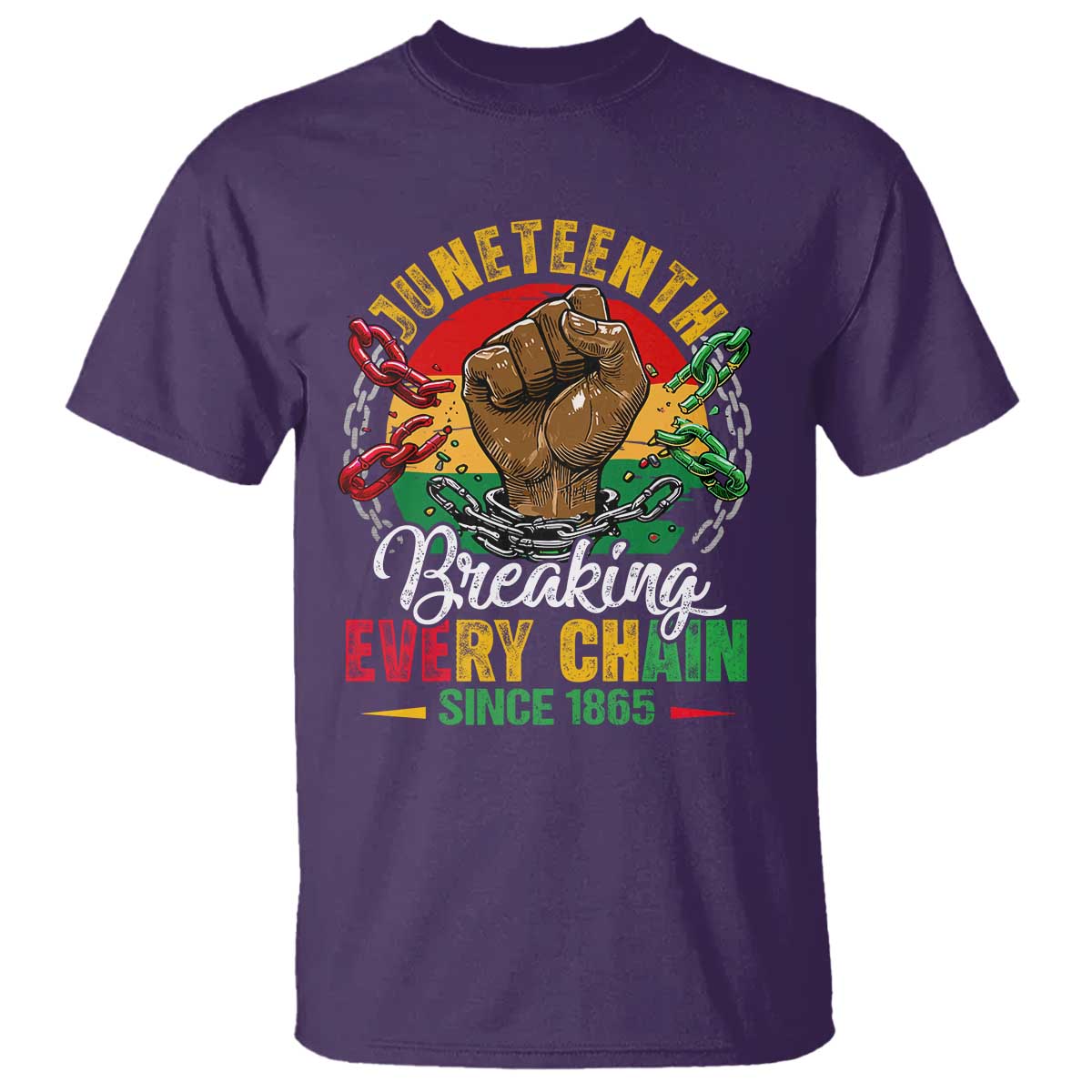 Juneteenth Breaking Every Chain Since 1865 T Shirt Retro Vintage TS10 Purple Print Your Wear