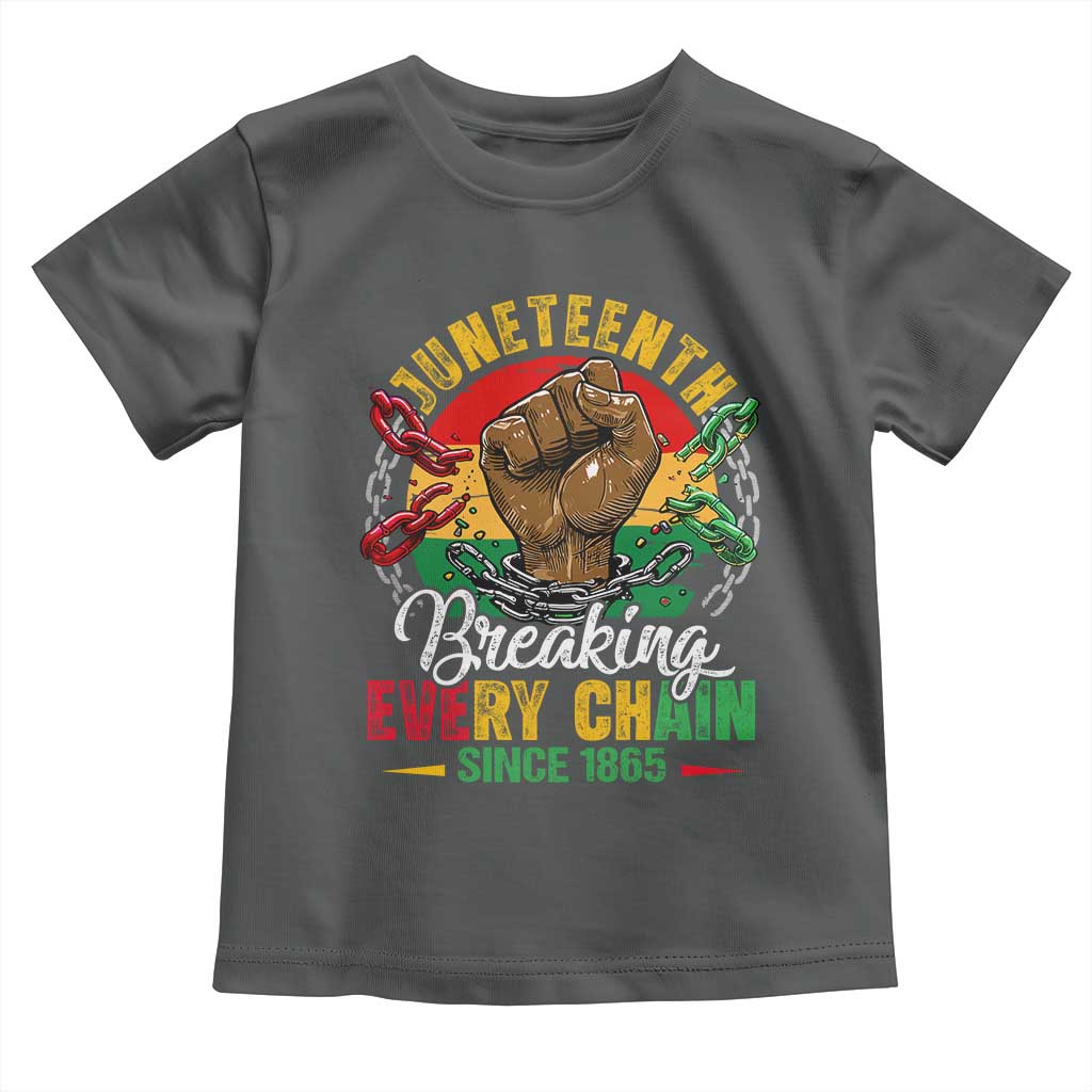 Juneteenth Breaking Every Chain Since 1865 Toddler T Shirt Retro Vintage TS10 Dark Heather Print Your Wear
