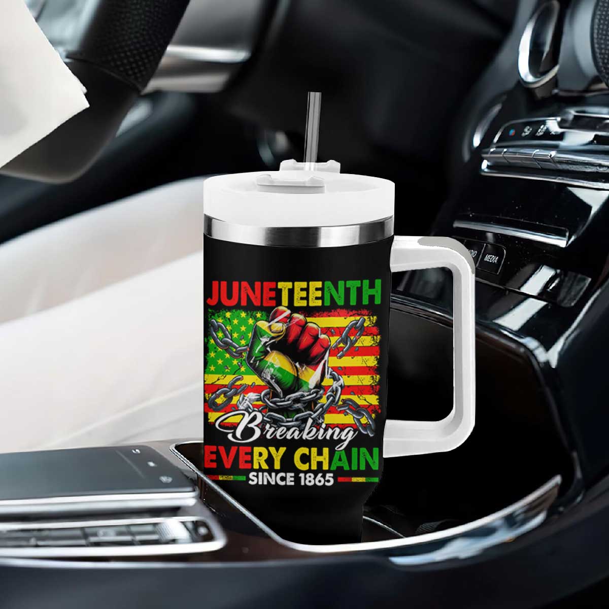 Juneteenth Breaking Every Chain Since 1865 Tumbler With Handle Hand Fist Freedom TS11 Print Your Wear