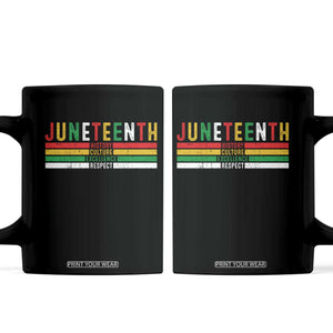 Juneteenth Coffee Mug Black History Culture Excellence Respect Retro Vintage TS10 Black Print Your Wear