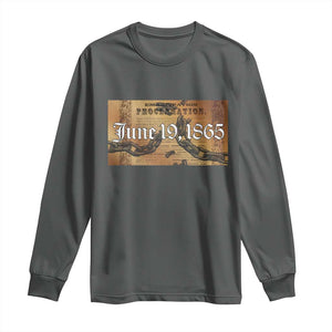 Juneteenth Emancipation Proclamation End of Slavery Long Sleeve Shirt Black Freedom History TS10 Dark Heather Print Your Wear