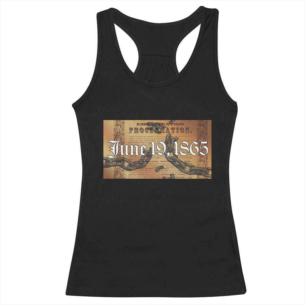 Juneteenth Emancipation Proclamation End of Slavery Racerback Tank Top Black Freedom History TS10 Black Print Your Wear