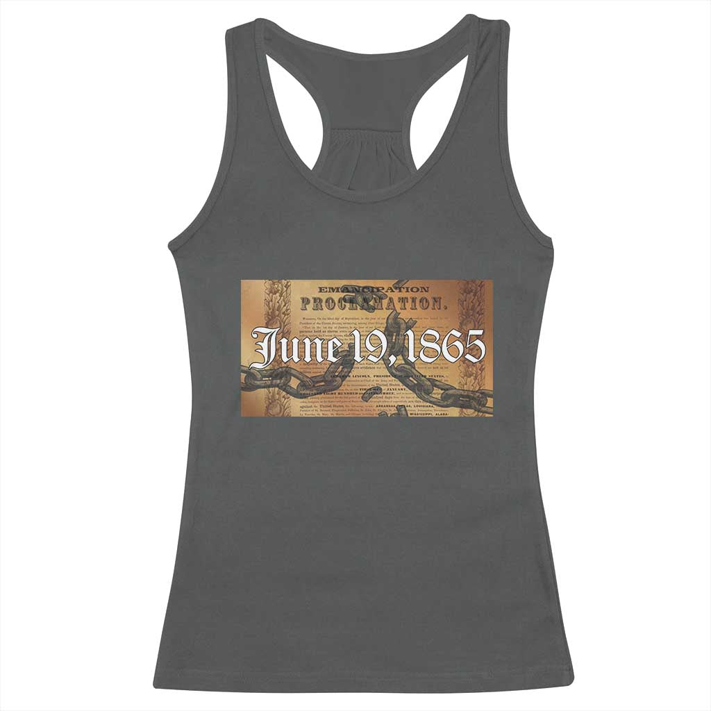 Juneteenth Emancipation Proclamation End of Slavery Racerback Tank Top Black Freedom History TS10 Dark Heather Print Your Wear