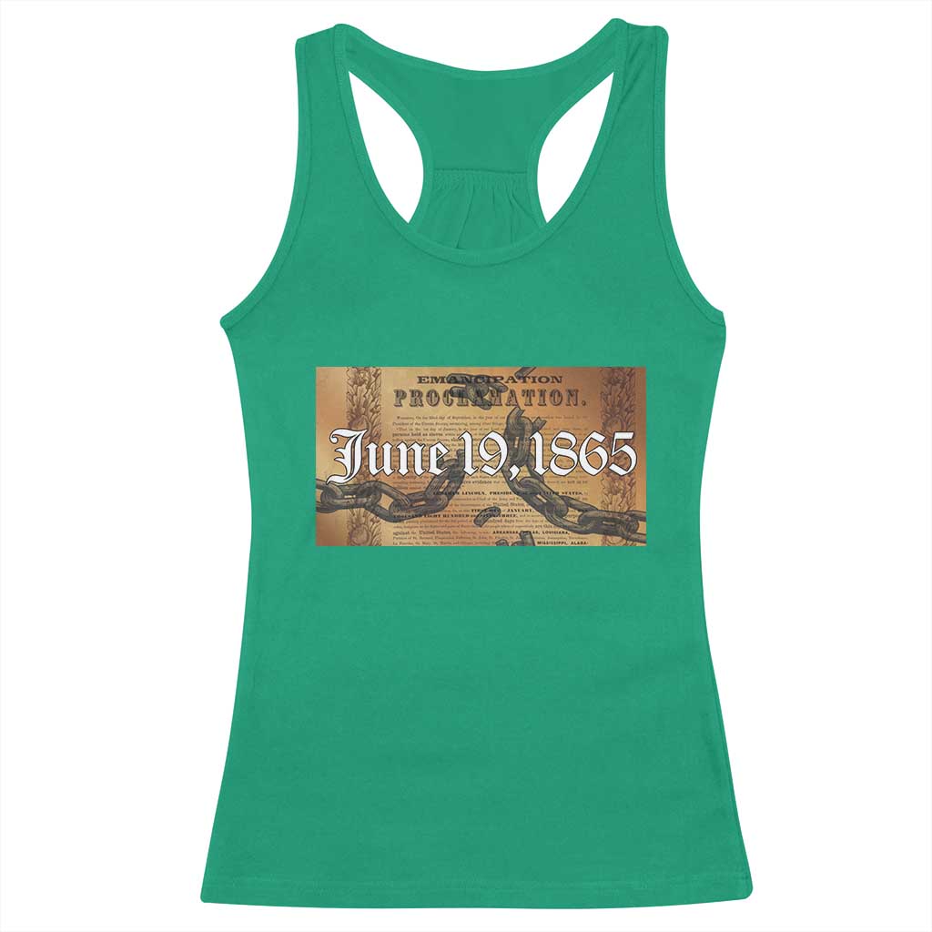 Juneteenth Emancipation Proclamation End of Slavery Racerback Tank Top Black Freedom History TS10 Irish Green Print Your Wear