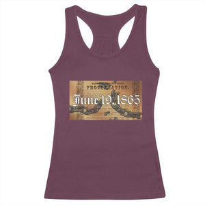 Juneteenth Emancipation Proclamation End of Slavery Racerback Tank Top Black Freedom History TS10 Maroon Print Your Wear