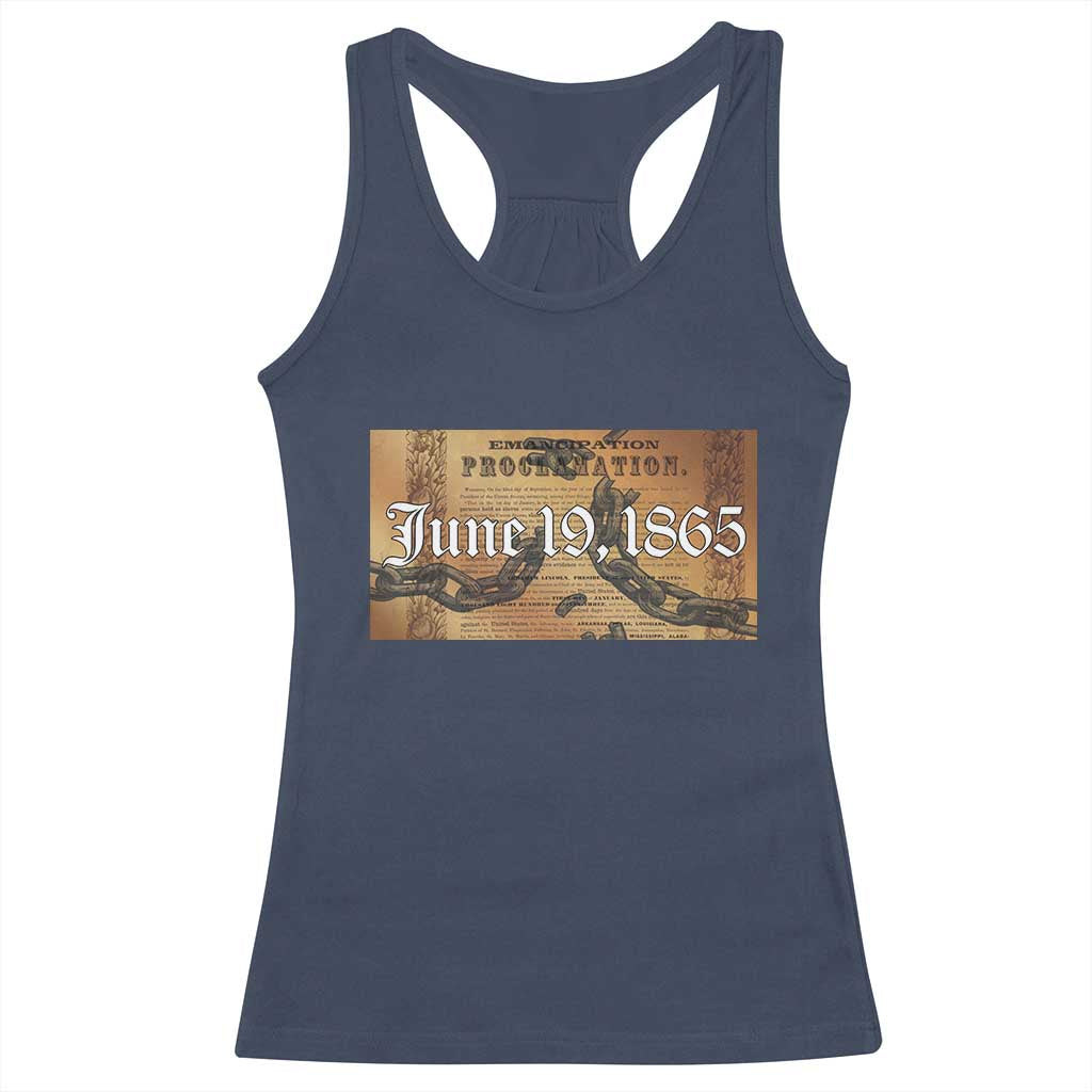Juneteenth Emancipation Proclamation End of Slavery Racerback Tank Top Black Freedom History TS10 Navy Print Your Wear
