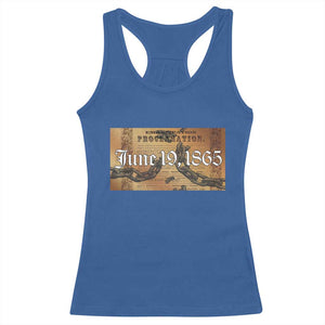 Juneteenth Emancipation Proclamation End of Slavery Racerback Tank Top Black Freedom History TS10 Royal Blue Print Your Wear