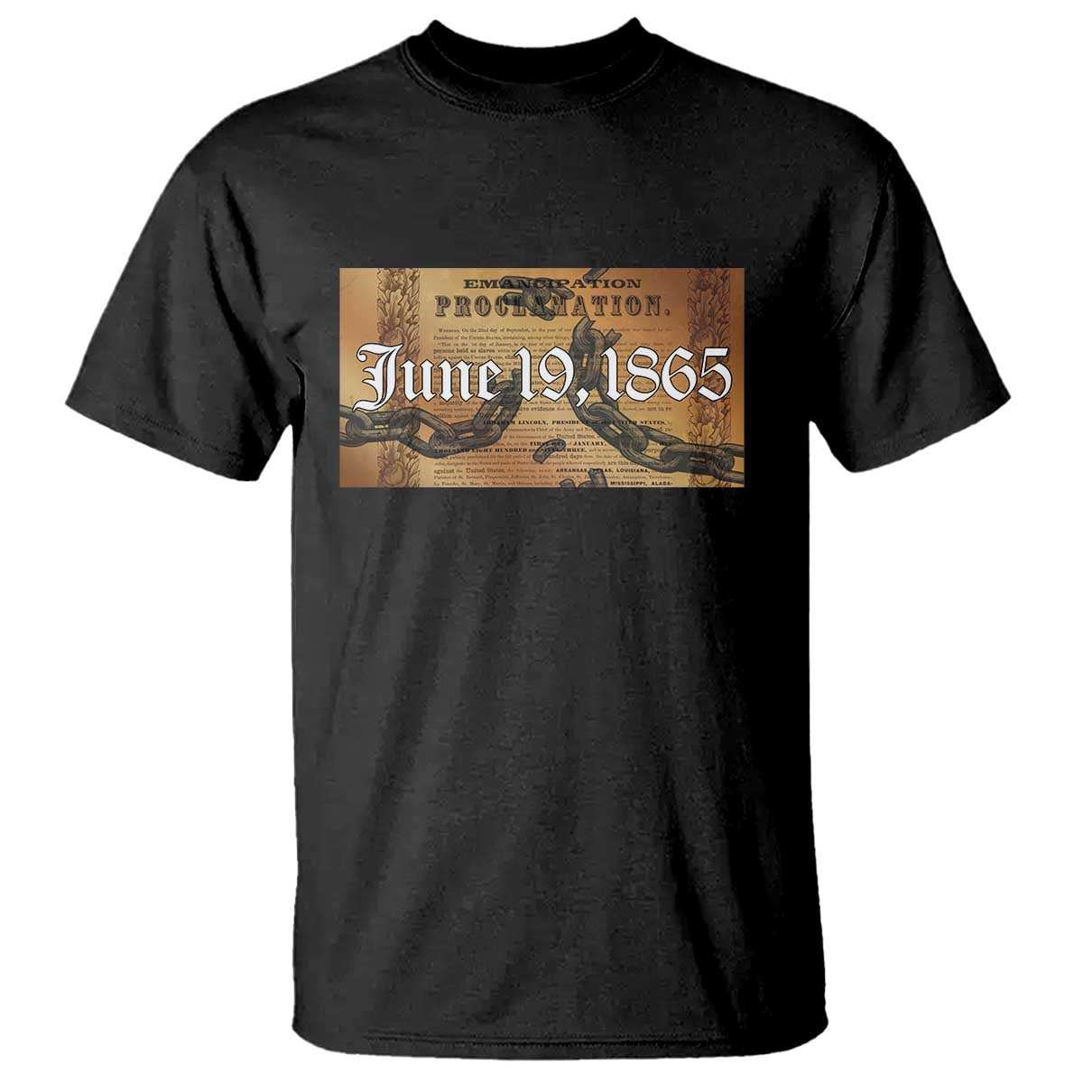 Juneteenth Emancipation Proclamation End of Slavery T Shirt Black Freedom History TS10 Black Print Your Wear