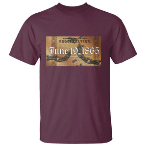 Juneteenth Emancipation Proclamation End of Slavery T Shirt Black Freedom History TS10 Maroon Print Your Wear