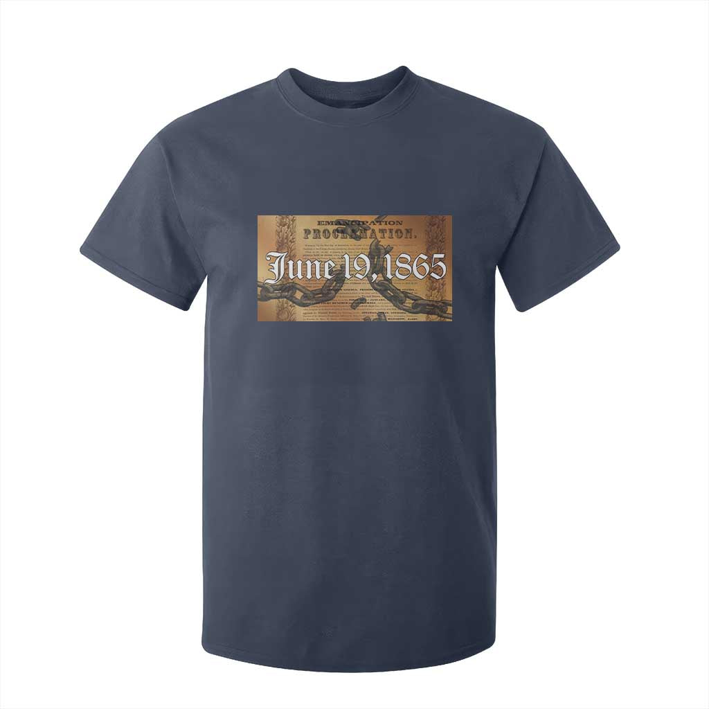 Juneteenth Emancipation Proclamation End of Slavery T Shirt For Kid Black Freedom History TS10 Navy Print Your Wear