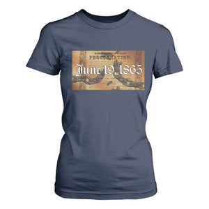 Juneteenth Emancipation Proclamation End of Slavery T Shirt For Women Black Freedom History TS10 Navy Print Your Wear