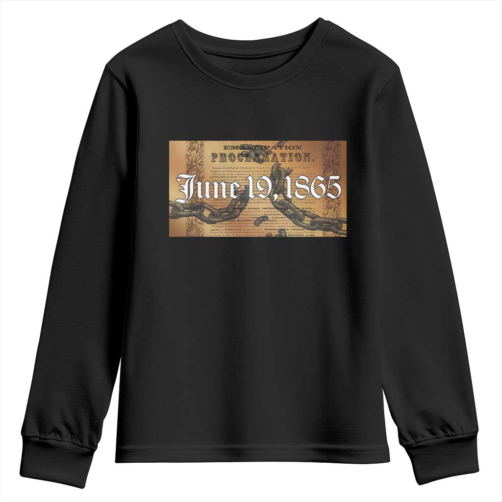 Juneteenth Emancipation Proclamation End of Slavery Youth Sweatshirt Black Freedom History TS10 Black Print Your Wear