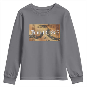 Juneteenth Emancipation Proclamation End of Slavery Youth Sweatshirt Black Freedom History TS10 Charcoal Print Your Wear