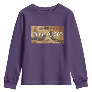 Juneteenth Emancipation Proclamation End of Slavery Youth Sweatshirt Black Freedom History TS10 Purple Print Your Wear