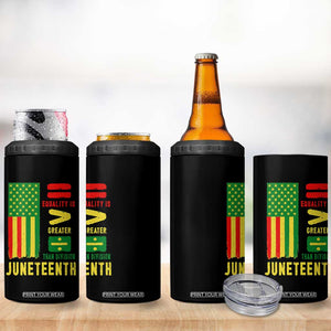 Juneteenth Equality Is Greater Than Division 4 in 1 Can Cooler Tumbler Juneteenth American Flag TS11 Print Your Wear