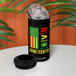 Juneteenth Equality Is Greater Than Division 4 in 1 Can Cooler Tumbler Juneteenth American Flag TS11 Print Your Wear