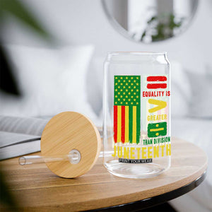 Juneteenth Equality Is Greater Than Division Glass Can Juneteenth American Flag TS11 Print Your Wear