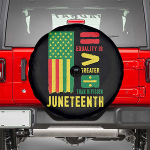 Juneteenth Equality Is Greater Than Division Spare Tire Cover Juneteenth American Flag TS11 Black Print Your Wear