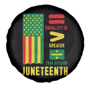 Juneteenth Equality Is Greater Than Division Spare Tire Cover Juneteenth American Flag TS11 Print Your Wear