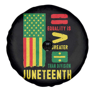 Juneteenth Equality Is Greater Than Division Spare Tire Cover Juneteenth American Flag TS11 Print Your Wear
