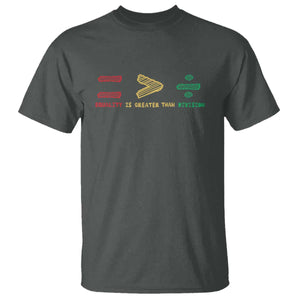 Juneteenth Equality Is Greater Than Division T Shirt Equal Rights Math Symbol TS11 Dark Heather Print Your Wear