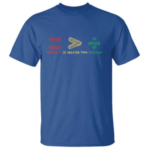 Juneteenth Equality Is Greater Than Division T Shirt Equal Rights Math Symbol TS11 Royal Blue Print Your Wear