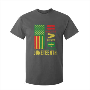 Juneteenth Equality Is Greater Than Division T Shirt For Kid Juneteenth American Flag TS11 Dark Heather Print Your Wear