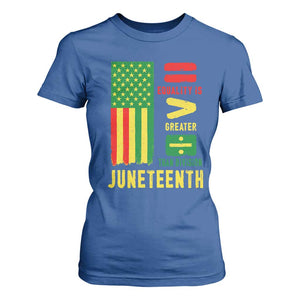 Juneteenth Equality Is Greater Than Division T Shirt For Women Juneteenth American Flag TS11 Royal Blue Print Your Wear