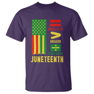 Juneteenth Equality Is Greater Than Division T Shirt Juneteenth American Flag TS11 Purple Print Your Wear