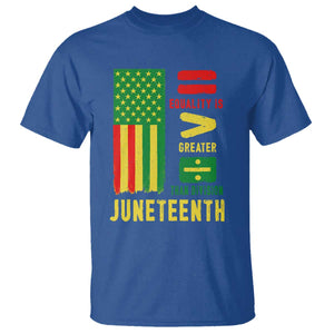 Juneteenth Equality Is Greater Than Division T Shirt Juneteenth American Flag TS11 Royal Blue Print Your Wear