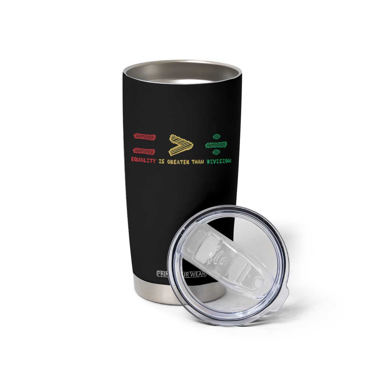 Juneteenth Equality Is Greater Than Division Tumbler Cup Equal Rights Math Symbol TS11 Print Your Wear