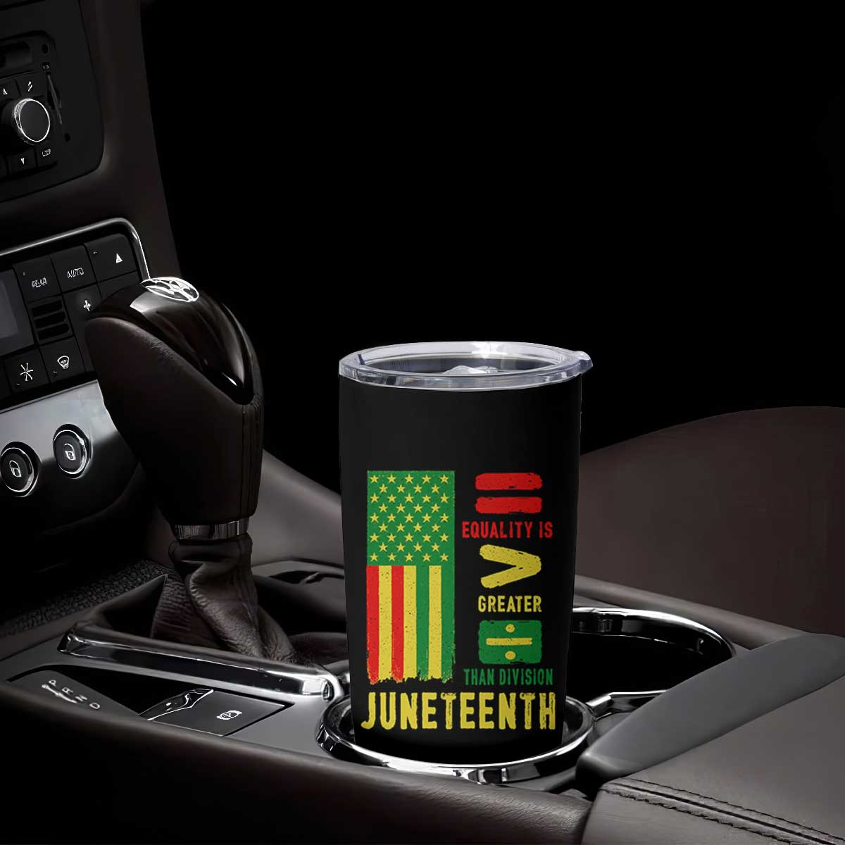 Juneteenth Equality Is Greater Than Division Tumbler Cup Juneteenth American Flag TS11 Print Your Wear