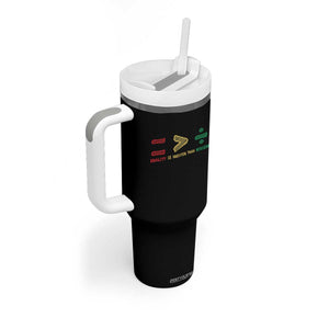 Juneteenth Equality Is Greater Than Division Tumbler With Handle Equal Rights Math Symbol TS11 Print Your Wear